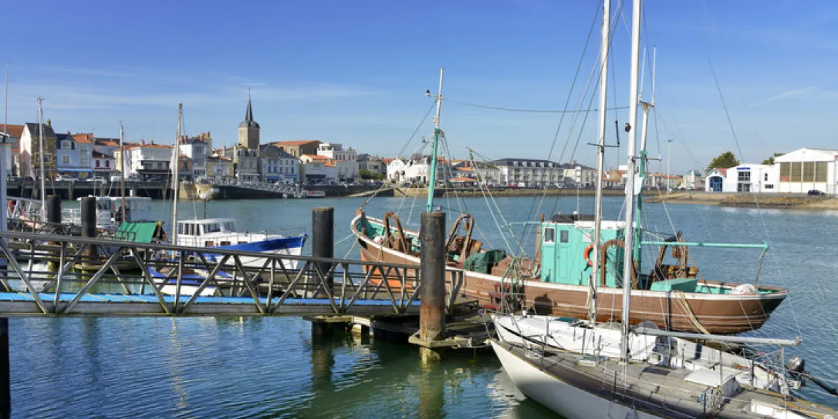 port and town of les sables d'olonne, commune in the vendée department in the pays de la loire region in western france