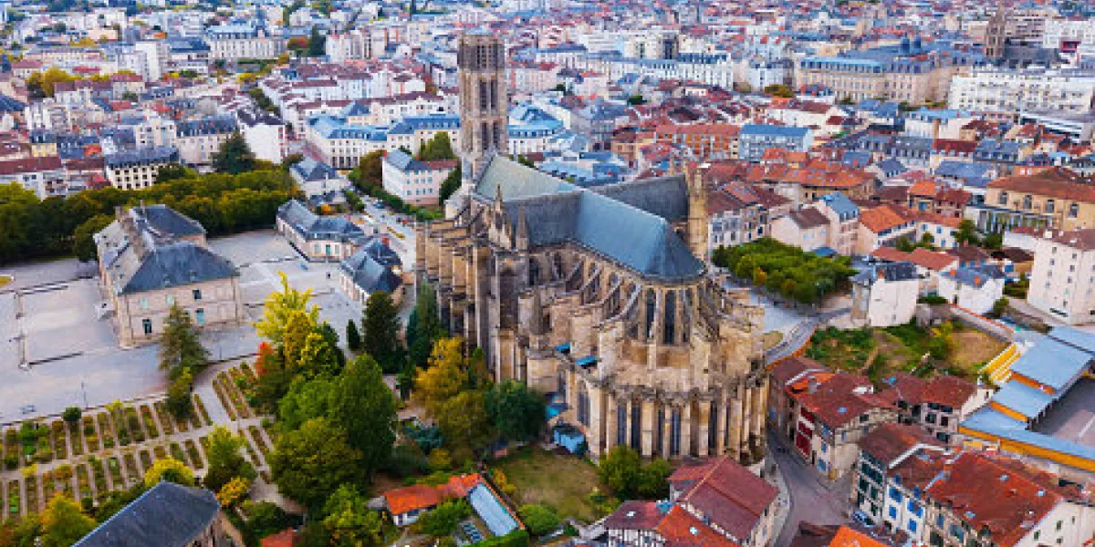 famous gothic cathedral in limoges city in france, europe