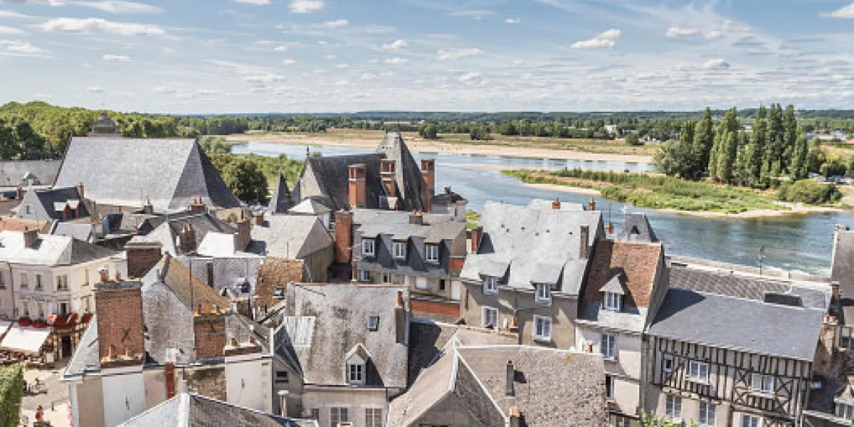 panoramic view of amboise - loire valley - france panoramic view of amboise - loire valley - france