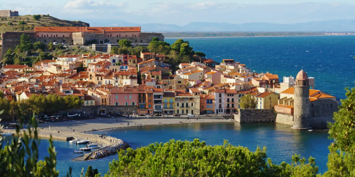 collioure, coastal village in the south of france, mediterranean sea, languedoc roussillon, pyrenees orientales
