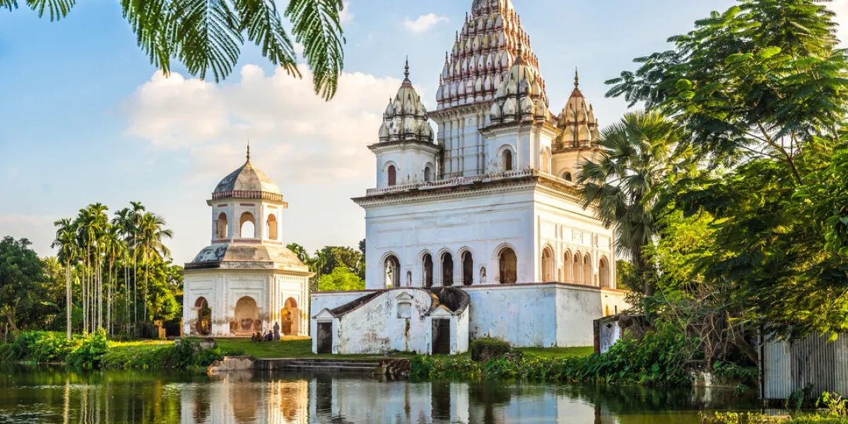 view at the siva temple and roth mondir buildings in puthia - bangladesh view at the siva temple and roth mondir buildings in puthia - bangladesh