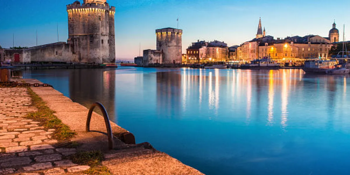 arrival of the night on the old town of la rochelle arrival of the night on the old town of la rochelle