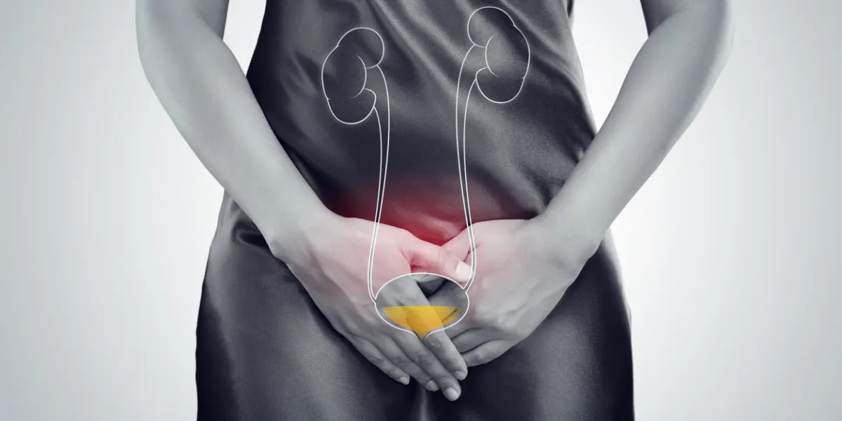 woman with hands holding pressing her crotch lower abdomen medical or gynecological problems, healthcare concept