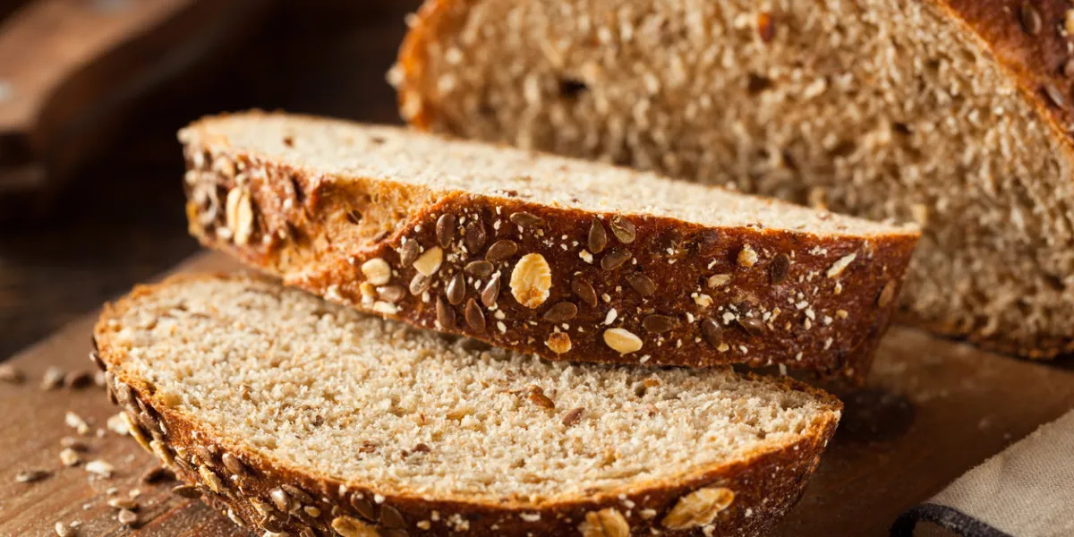 organic homemade whole wheat bread ready to eat