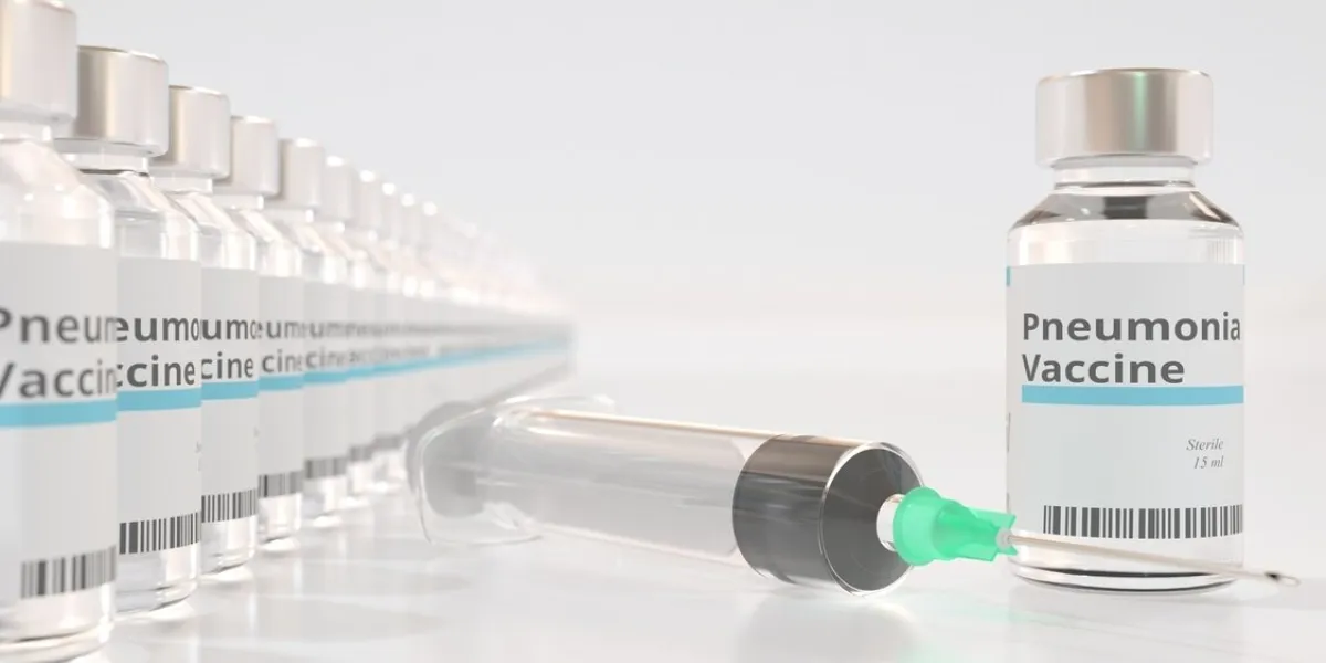 vials with pneumonia vaccine and syringe 3d rendering vials with pneumonia vaccine and syringe 3d rendering
