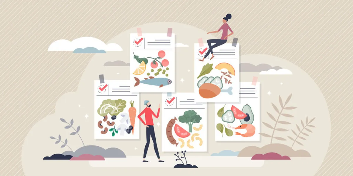 diet plans and eating control with ingredients program tiny person concept dieting planning with nutrition schedule and preplanned regime list vector illustration healthy food and weight loss advice diet plans and eating control with ingredients program tiny person concept dieting planning with nutrition schedule and preplanned regime list vector illustration healthy food and weight loss advice