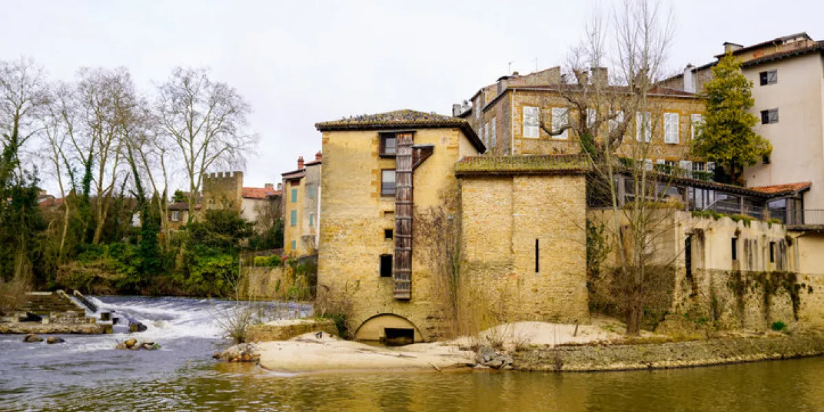 mont de marsan watermill river fortified town of the landes france