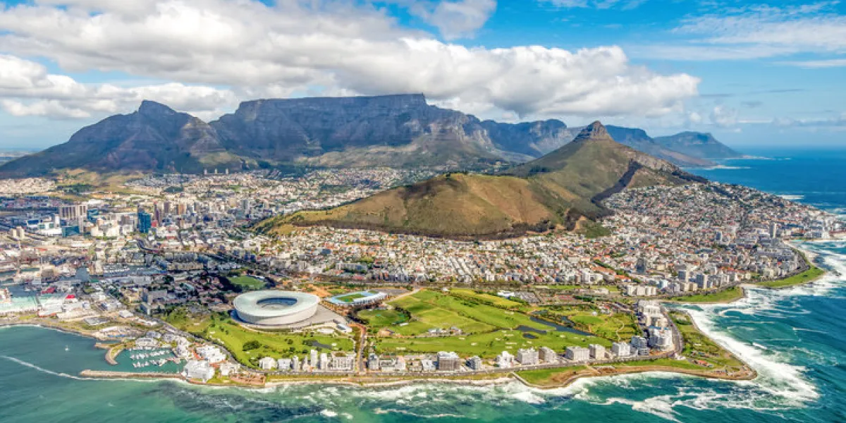 cape town and the 12 apostels from above in south africa cape town and the 12 apostels from above in south africa