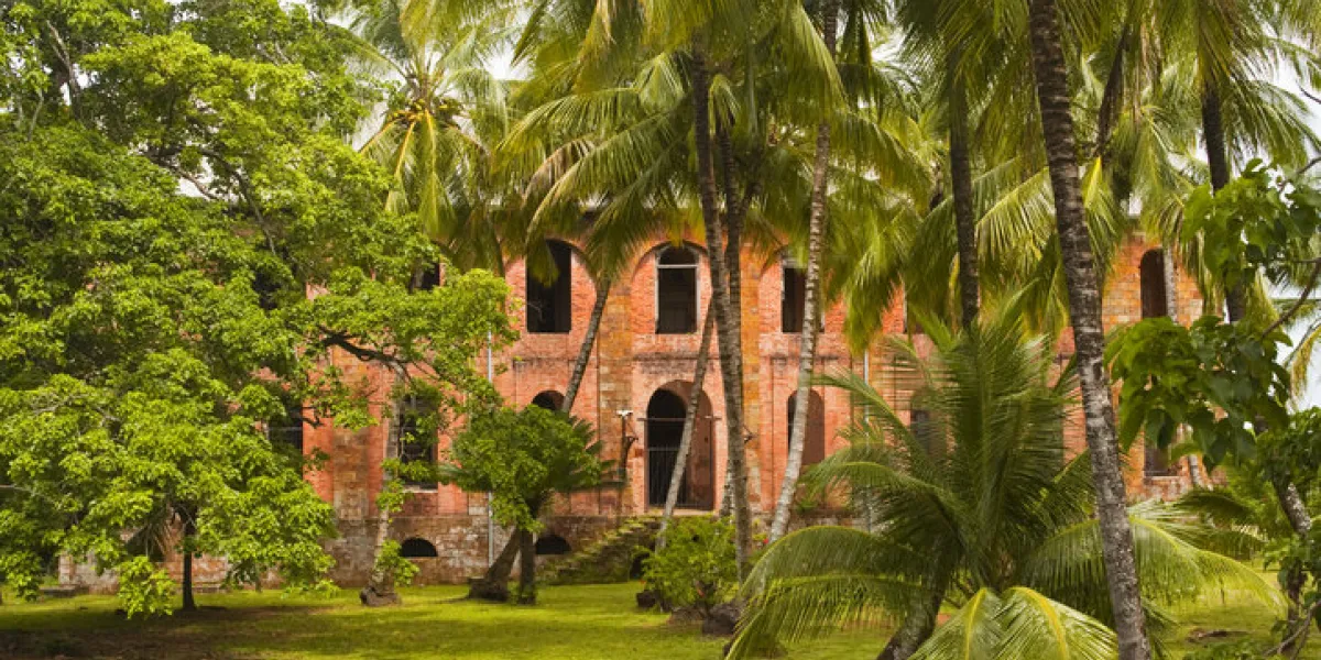 the old hospital building on devil's island off the coast of french guiana the island was a former prison colony