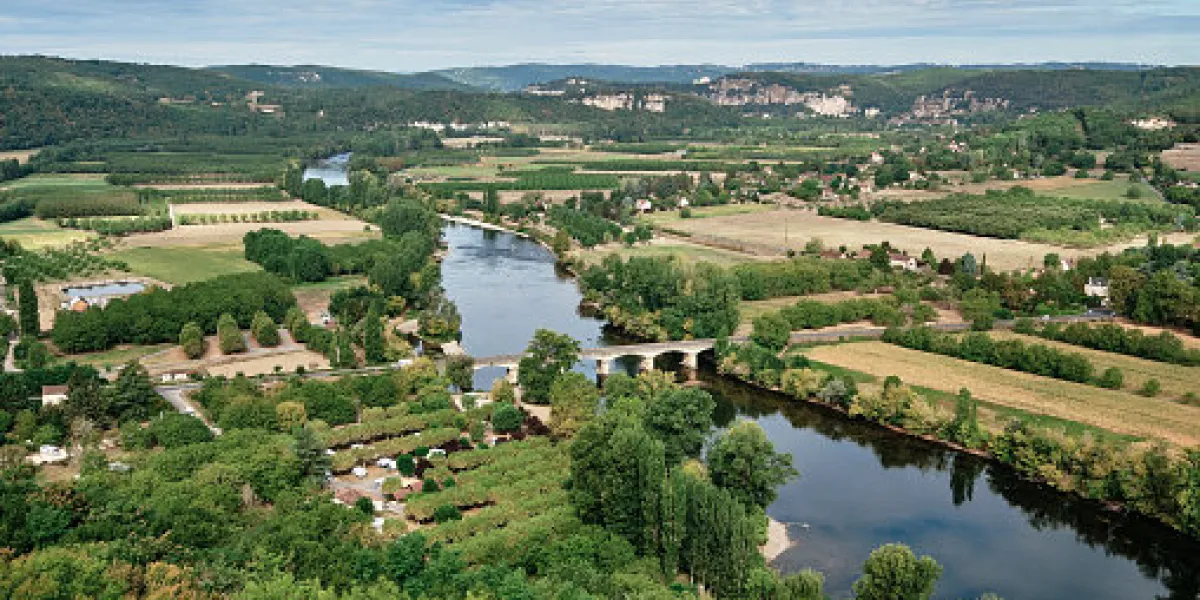 view northeastwards from the village of domme in the dordogne region of france domme is one of the plus beaux village of france