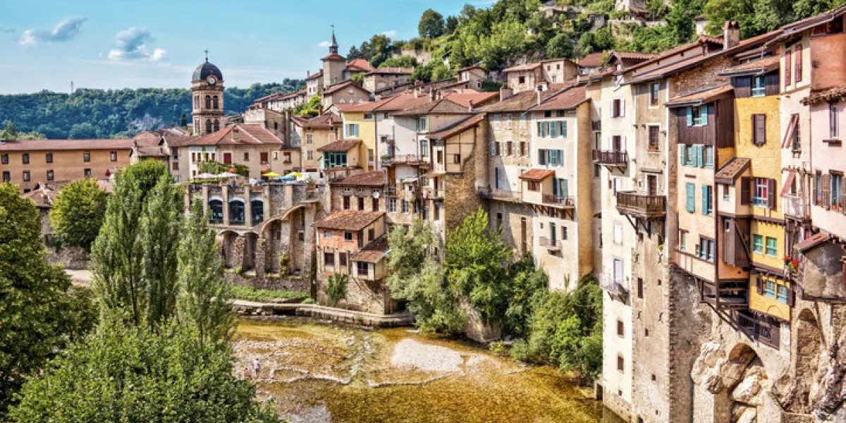 village of pont-en-royans, isere, france