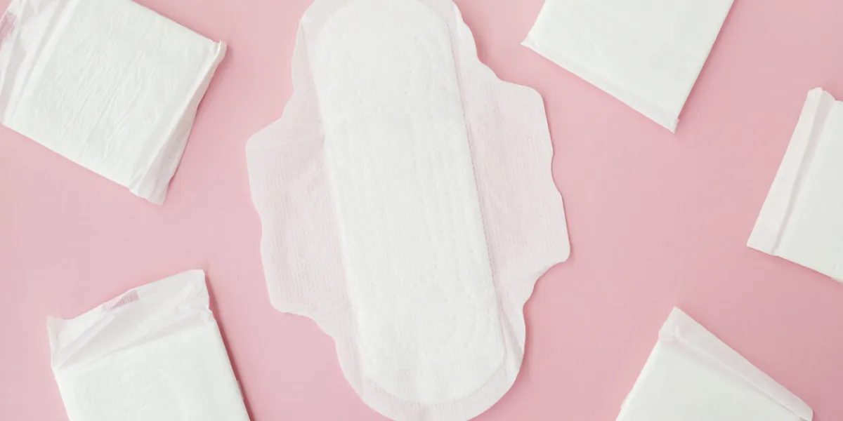 many sanitary napkin on pink background many sanitary napkin on pink background