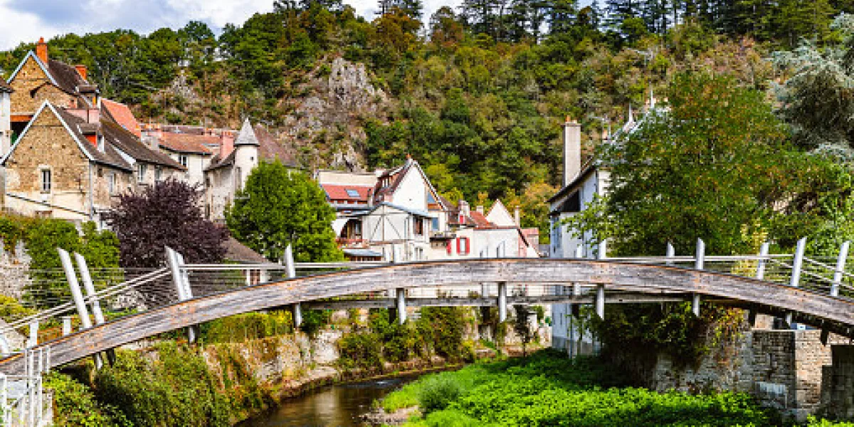 village of aubusson in the auvergne region of france village of aubusson in the auvergne region of france