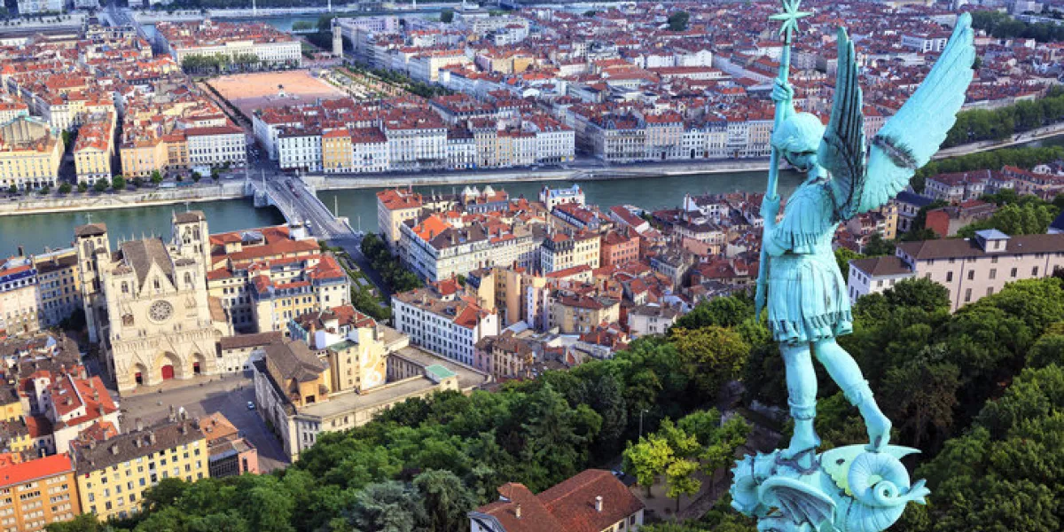 famous view of lyon from the top of notre dame de fourviere famous view of lyon from the top of notre dame de fourviere