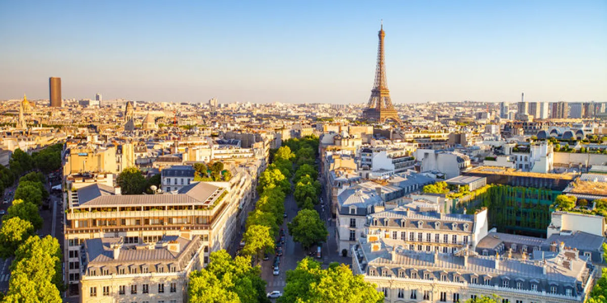 cityscape of paris by the sunset, france cityscape of paris by the sunset, france