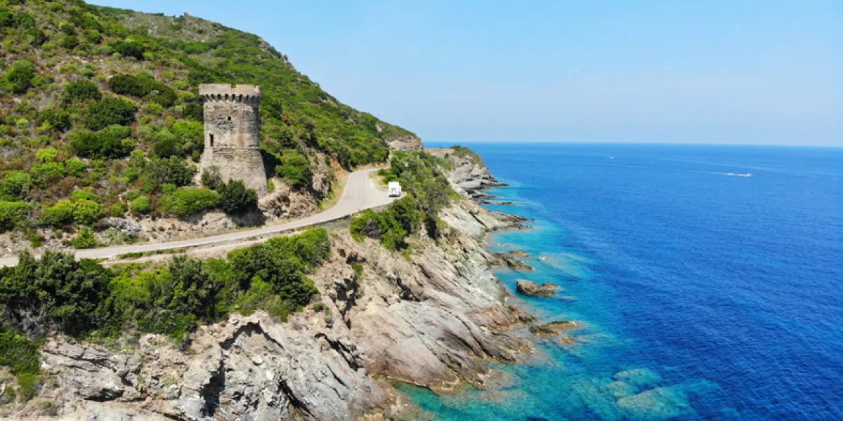 tower of l'osse or tower of losso, genoese tower located in the commune of cagnano on the corsica