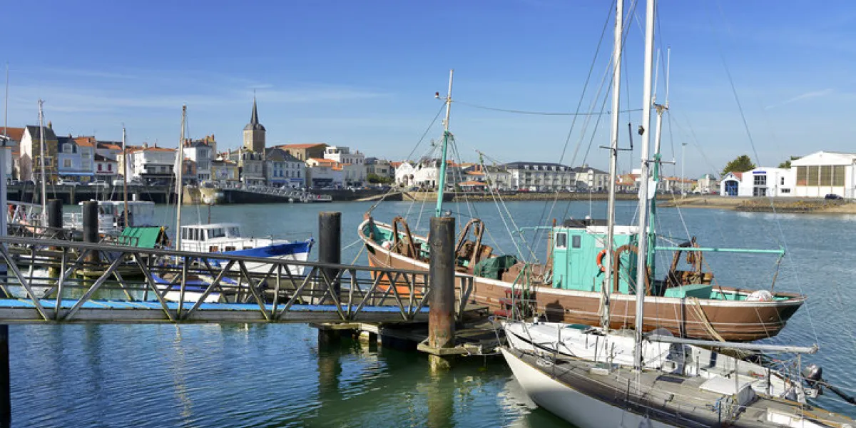 port and town of les sables d'olonne, commune in the vendée department in the pays de la loire region in western france