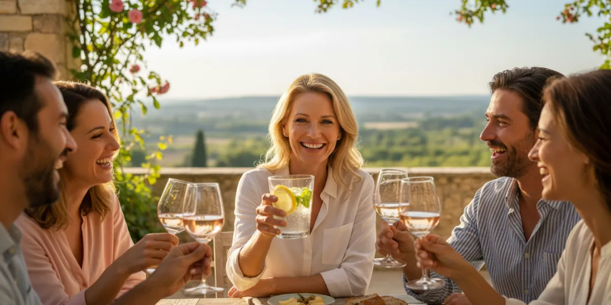 Cinematic photography, realistic style. A warm and happy social gathering in a cozy, sunlit living r