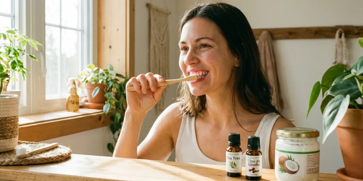 Prompt 1: Une scène matinale lumineuse et apaisante. Une femme d'une trentaine d'années, souriante e