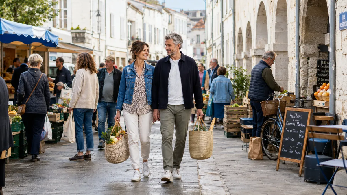 Couple au marché de La Rochelle