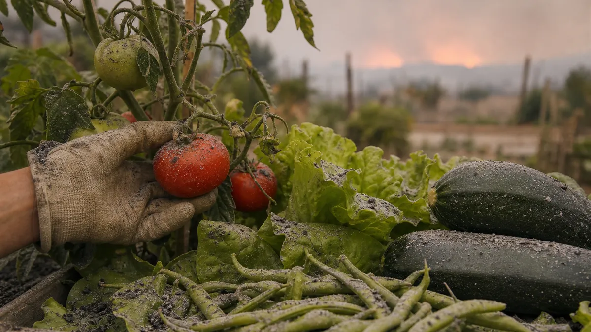 incendie et potager