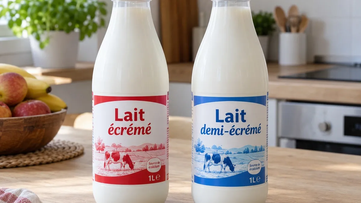 lait entier et demi écrémé