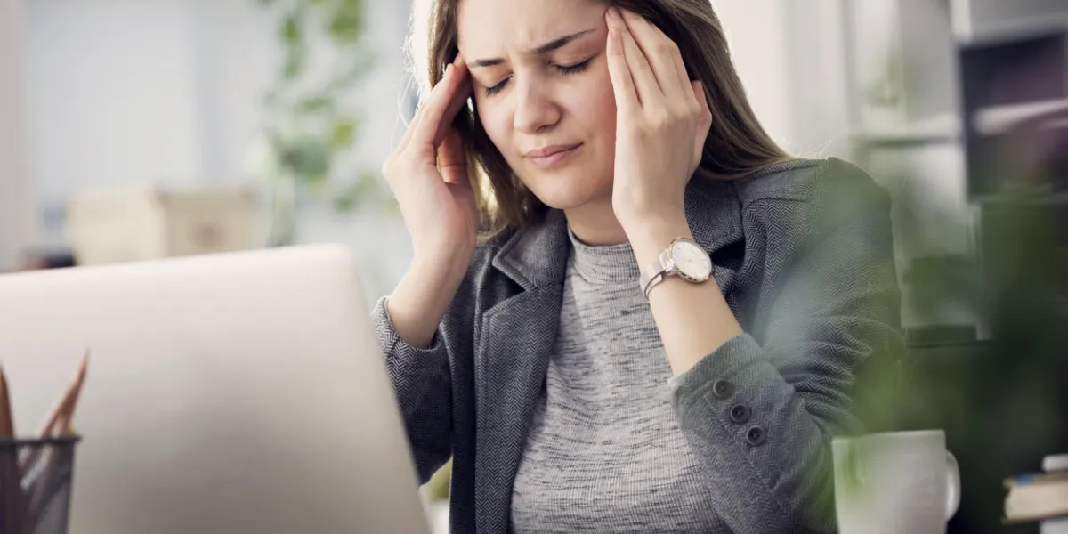 working woman have a headache working woman have a headache