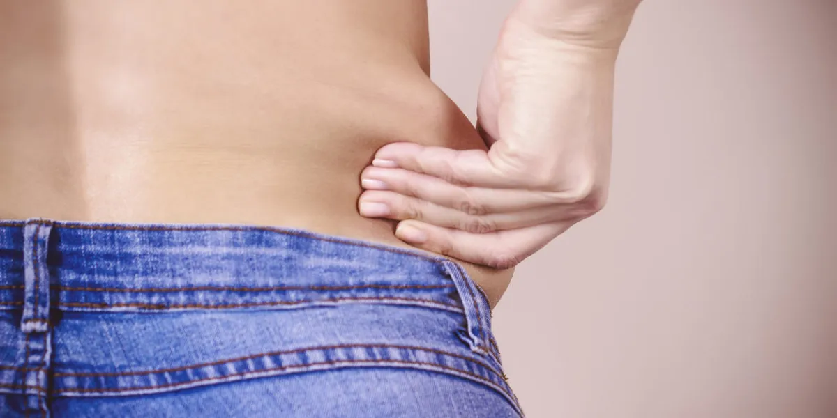she pulls the hand skin showing fat in the abdomen and flanks treatment and disposal of excess weight, the deposition of subcutaneous fat tissue she pulls the hand skin showing fat in the abdomen and flanks treatment and disposal of excess weight, the deposition of subcutaneous fat tissue
