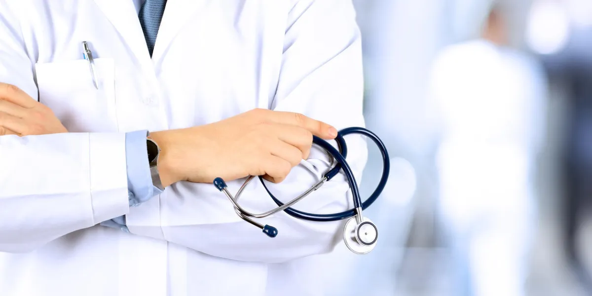 portrait, inconnu, mâle, docteur, tenue, stéthoscope, derrière portrait, inconnu, mâle, docteur, tenue, stéthoscope, derrière