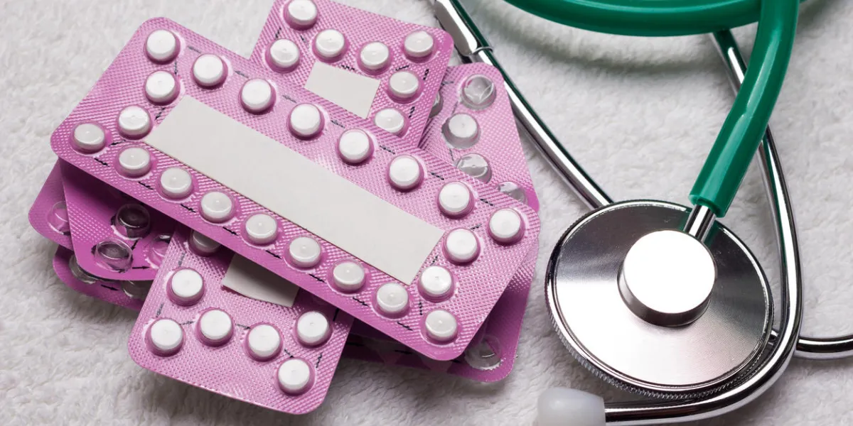 medicine health care contraception and birth control oral contraceptive pills, blisters with hormonal tablets
