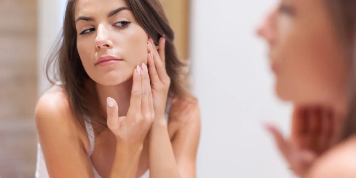 woman taking care of her skin