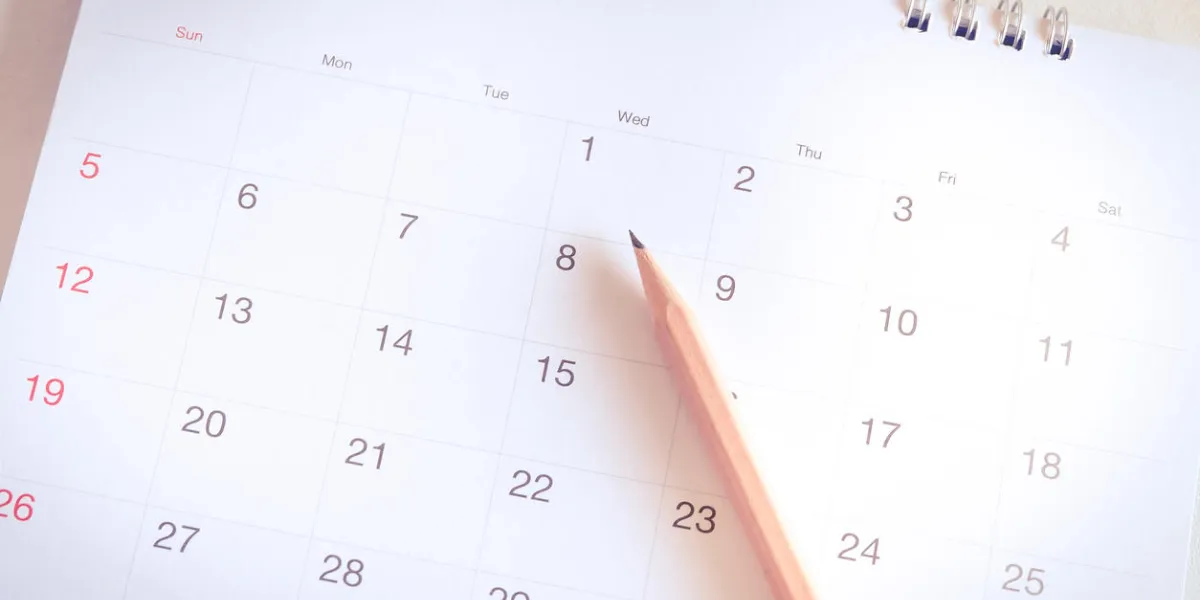 calendar page in planning concept