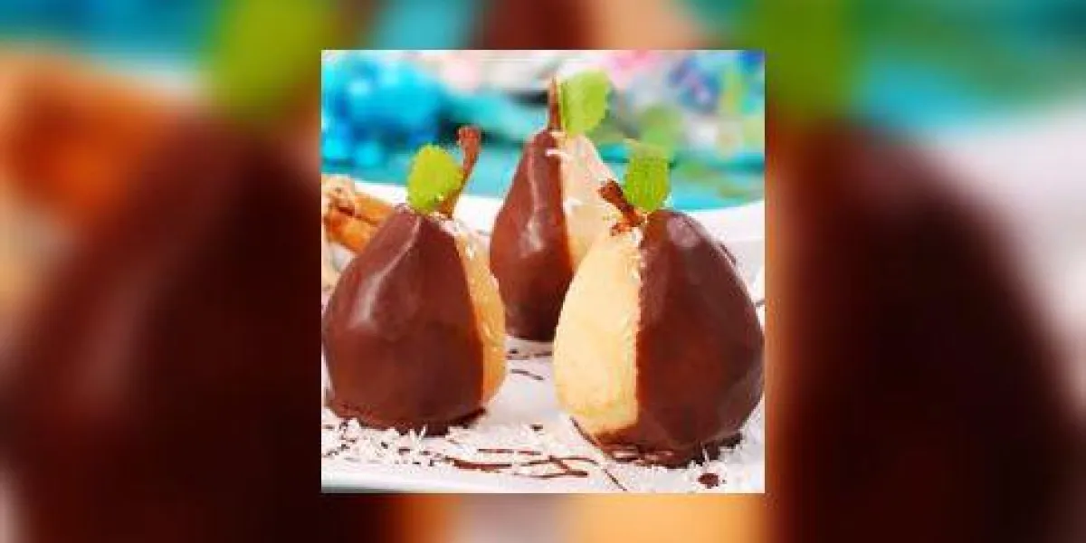 poires versées avec du chocolat