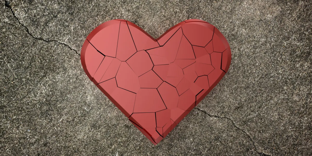 broken heart background 3d rendering