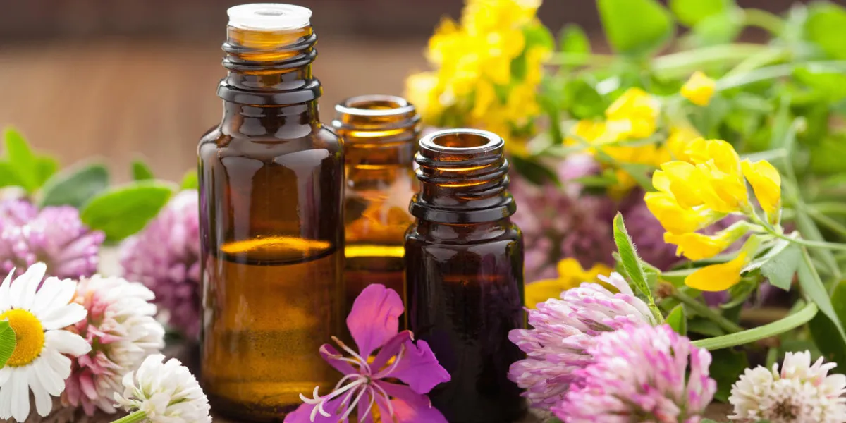 essential oils and medical flowers herbs