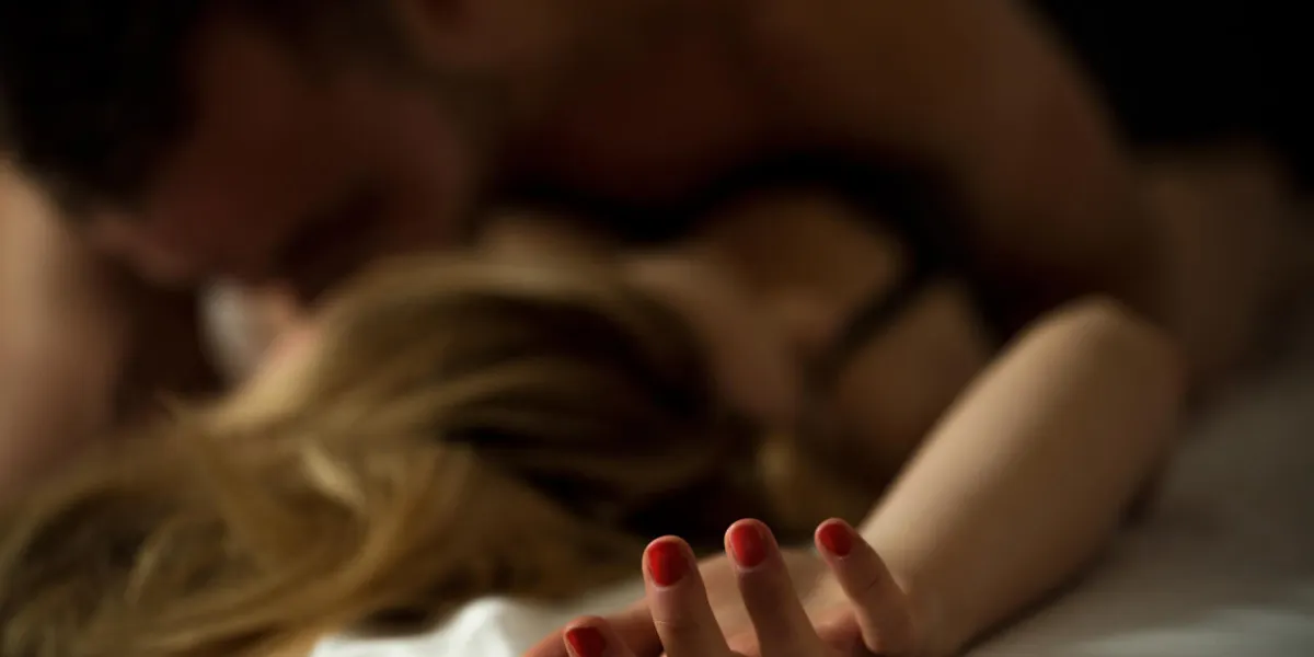 close-up of young sexy couple in ecstasy
