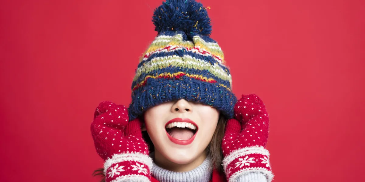 happy young beautiful woman in winter clothes happy young beautiful woman in winter clothes