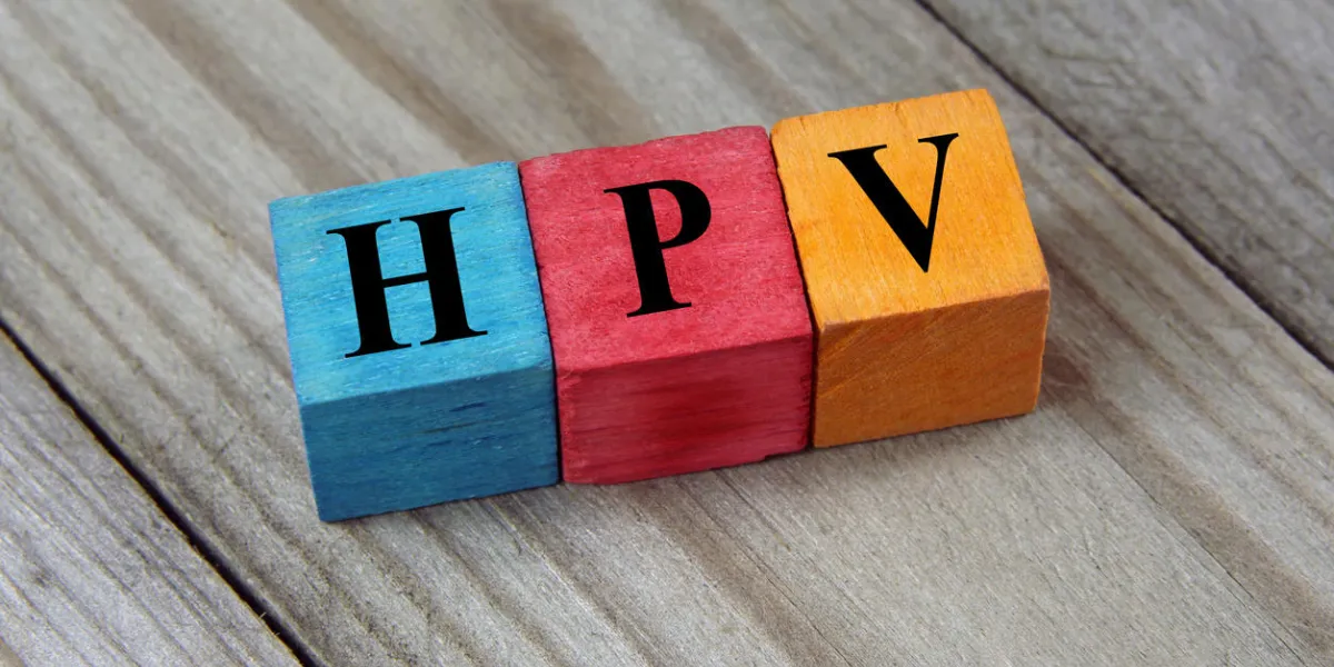 hpv (human papillomavirus) acronym on colorful wooden cubes