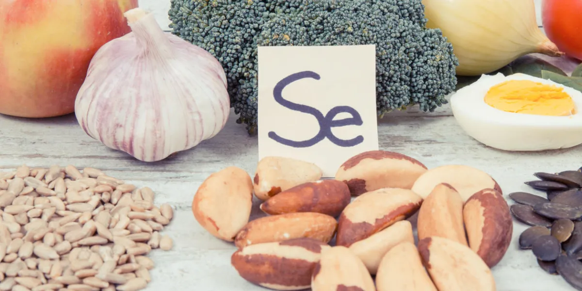vintage photo, natural products and ingredients containing selenium, dietary fiber and minerals, concept of healthy nutrition