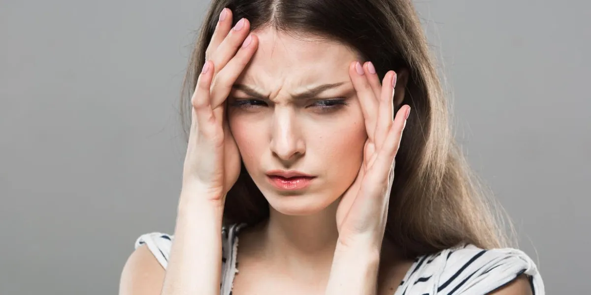 beautiful young woman portrait headache depression stressed tired studio shot beautiful young woman portrait headache depression stressed tired studio shot
