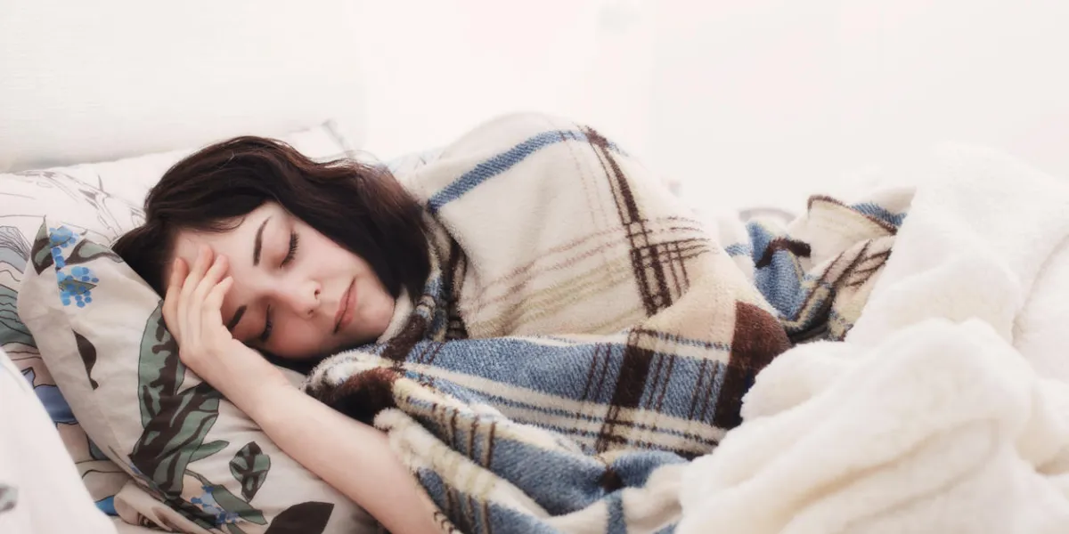 sick girl in bed