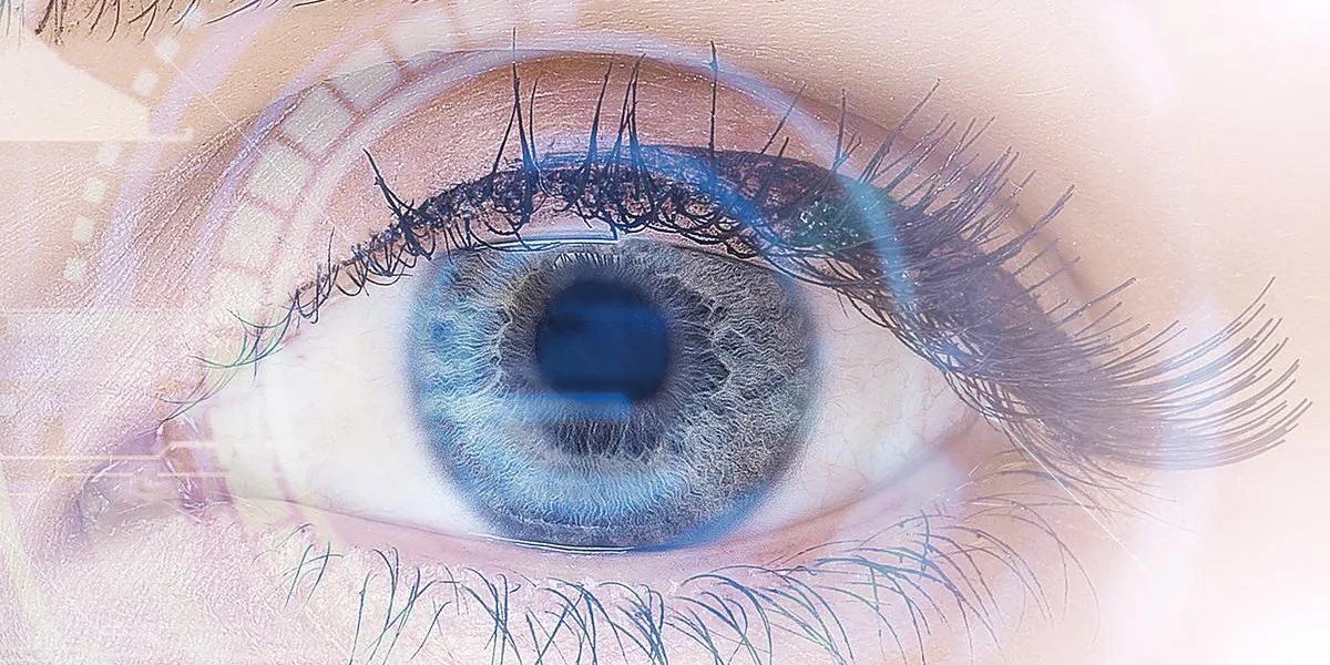 security retina scanner on woman blue eye security retina scanner on woman blue eye