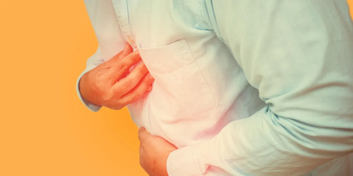 close up man fat stomachache