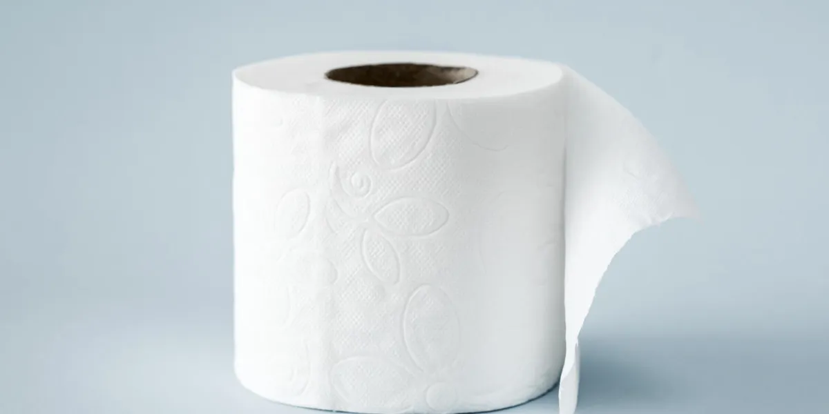 white roll toilet paper on the light blue background white roll toilet paper on the light blue background