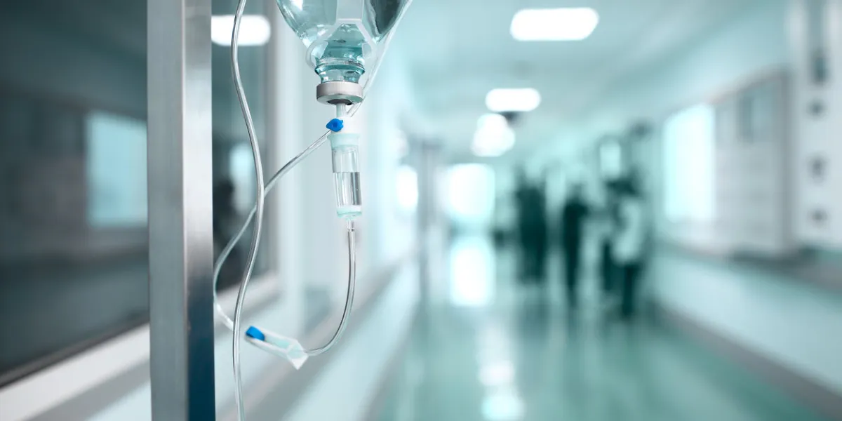 drip on the background a hospital corridor drip on the background a hospital corridor
