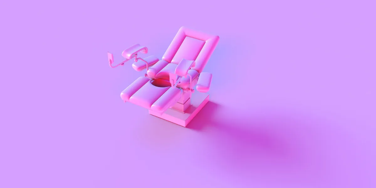 pink obstetrics gynecological chair 3d illustration pink obstetrics gynecological chair 3d illustration