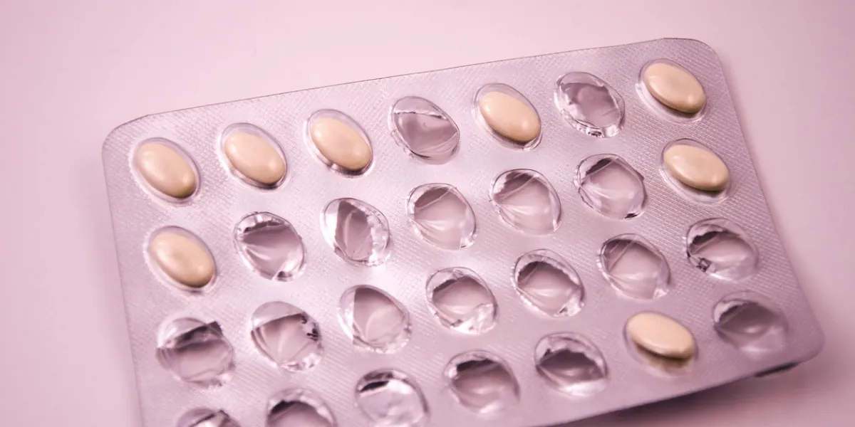 a blister pack of hrt pills to treat side effects of menopause in which several doses have been missed