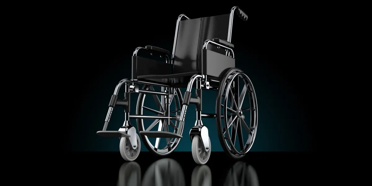 wheelchair on black background 3d illustration wheelchair on black background 3d illustration