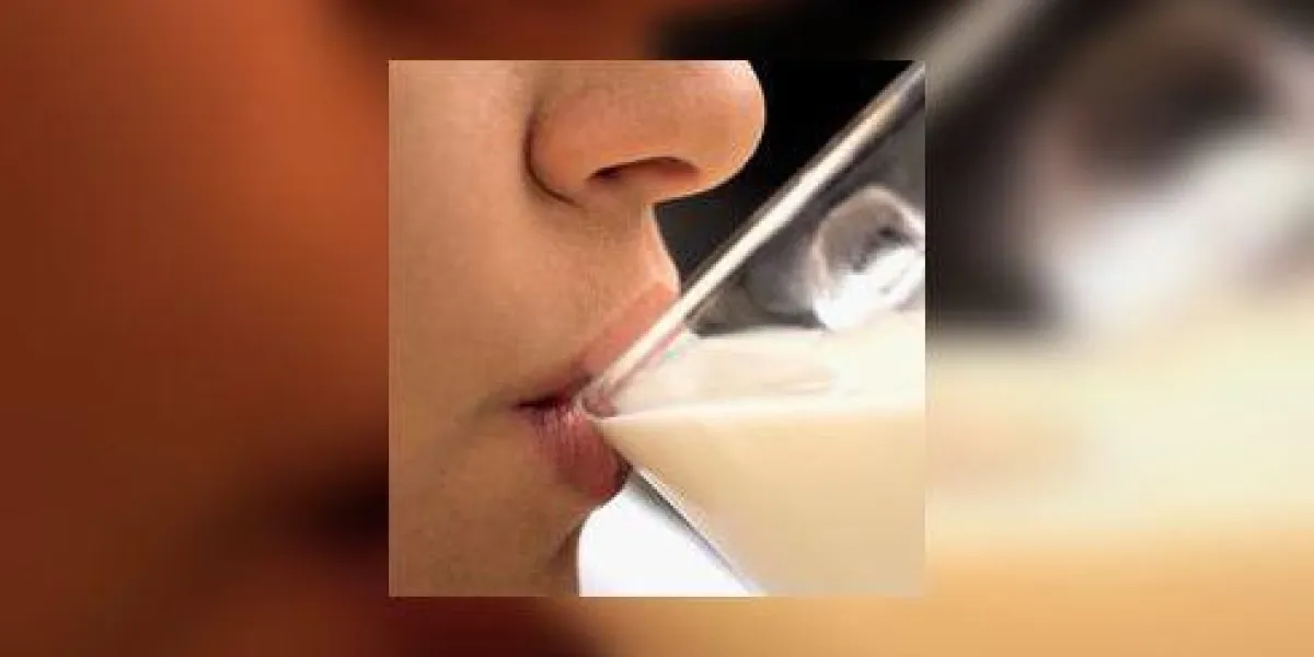 femme buvant du lait, gros plan, partie de femme buvant du lait, gros plan, partie de