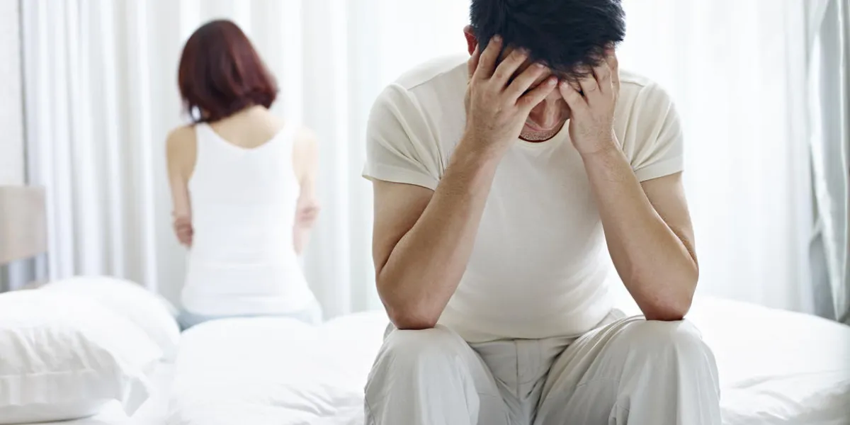young asian couple with relationship problem appear depressed and frustrated